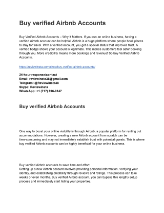 Buy verified Airbnb Accounts
