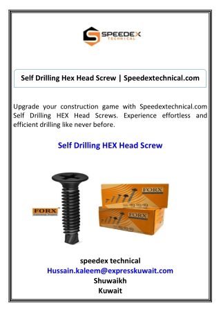 Self Drilling Hex Head Screw Speedextechnical.com