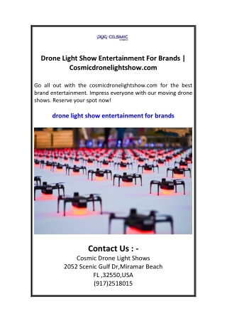 Drone Light Show Entertainment For Brands Cosmicdronelightshow.com