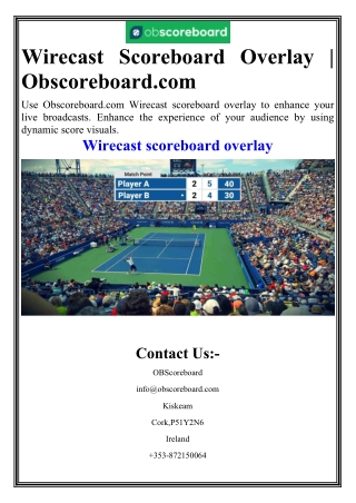 Wirecast Scoreboard Overlay | Obscoreboard.com
