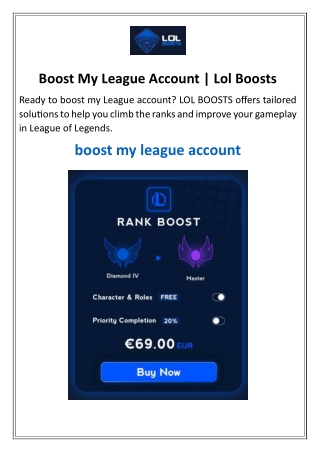 Boost My League Account