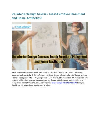 Do Interior Design Courses Teach Furniture Placement and Home Aesthetics