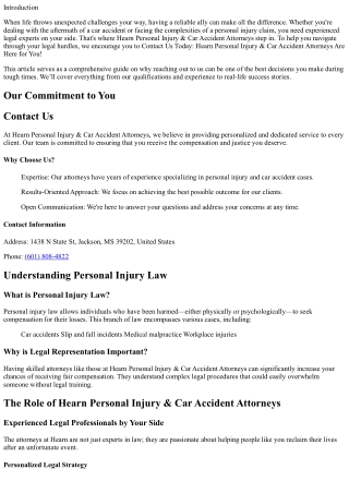 **Contact Us Today: Hearn Personal Injury & Car Accident Attorneys Are Here for