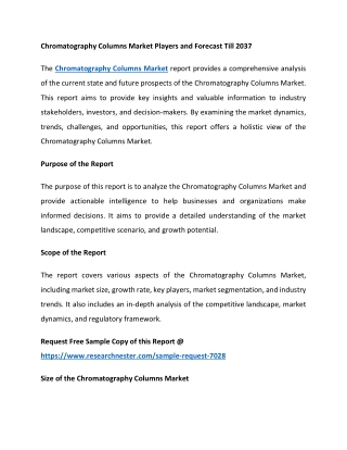 chromatography columns market players