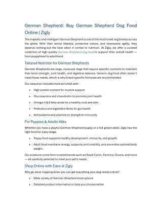 German Shepherd Buy German Shepherd Dog Food Online Zigly