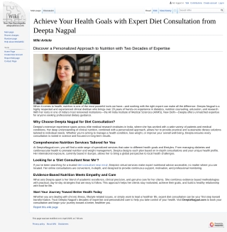 Achieve Your Health Goals with Expert Diet Consultation from Deepta Nagpal