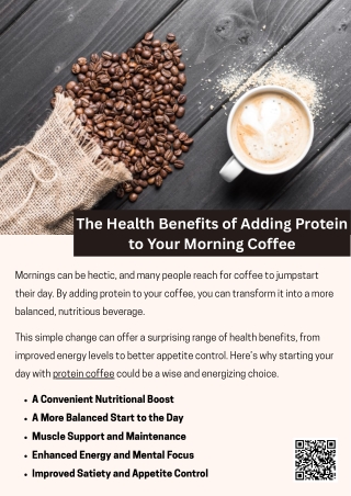The Health Benefits of Adding Protein to Your Morning Coffee