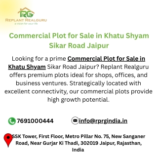 Commercial Plot for Sale in Khatu Shyam Sikar Road Jaipur