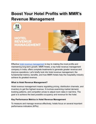 Hotel Revenue Management