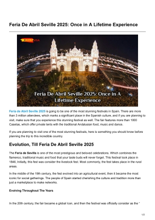 Feria De Abril Seville 2025 Once in A Lifetime Experience