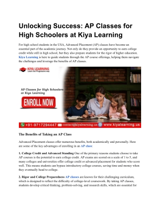 unlocking success ap classes for high schoolers