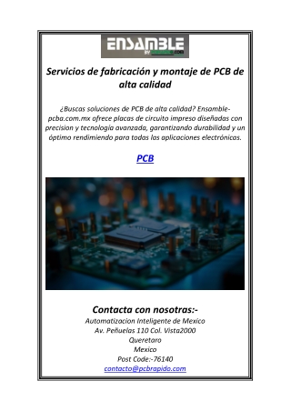 Servicios de fabricación y montaje de PCB de alta calidad
