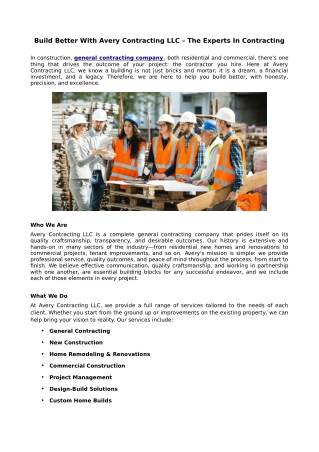 build better with avery contracting