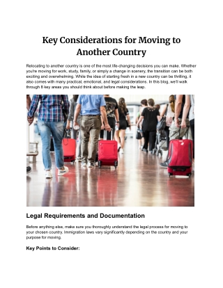 Moving Another Country