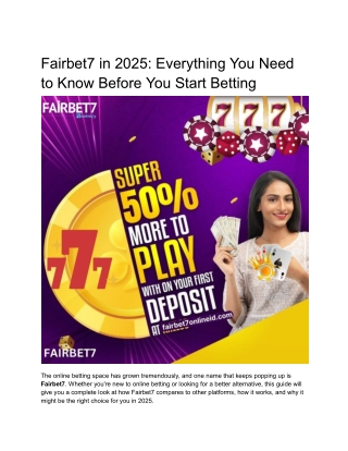 Fairbet7 in 2025_ Everything You Need to Know Before You Start Betting