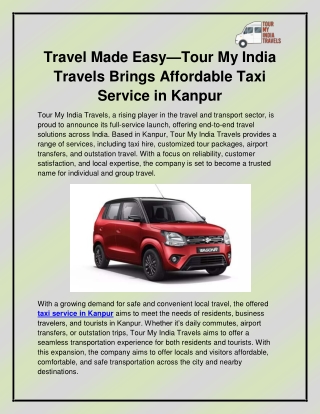 Taxi service in Kanpur