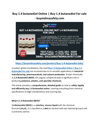 Buy 1.4 butanediol Online Buy 1.4 butanediol For sale - buymdmasafely
