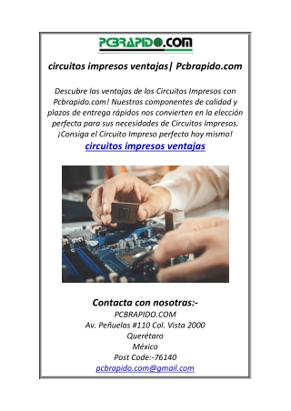 circuitos impresos ventajas| Pcbrapido.com