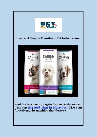 dog food shop in mauritius petsforhomes mu