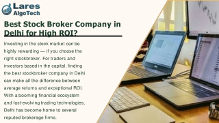 Best Stock Broker Company in Delhi for High ROI