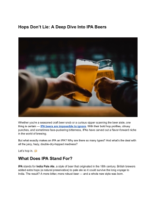hops don t lie a deep dive into ipa beers