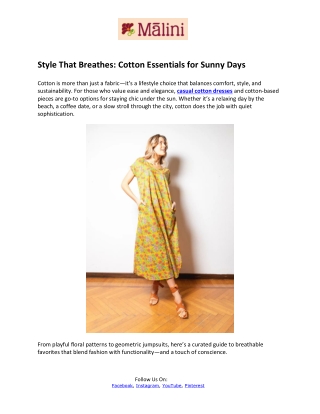 Malini Shop- Cotton Floral Dress