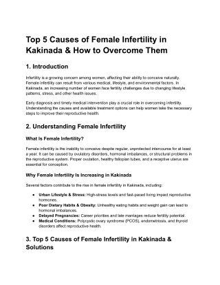 _Female Infertility in Kakinada swetcha