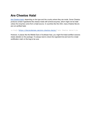 Are Cheetos Halal