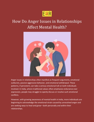 how do anger issues in relationships affect