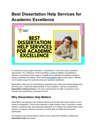 best dissertation help services for academic