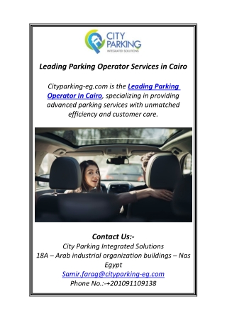 Leading Parking Operator Services in Cairo