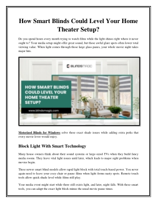 How Smart Blinds Could Level Your Home Theater Setup