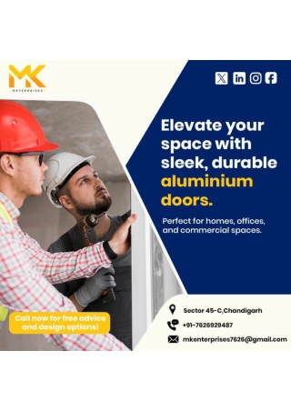 Premium Aluminium Doors in Chandigarh | MK Enterprise