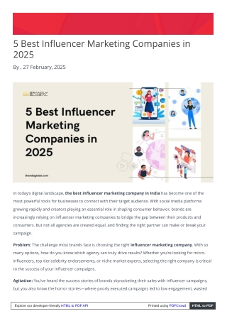 5 Best Influencer Marketing Companies in 2025