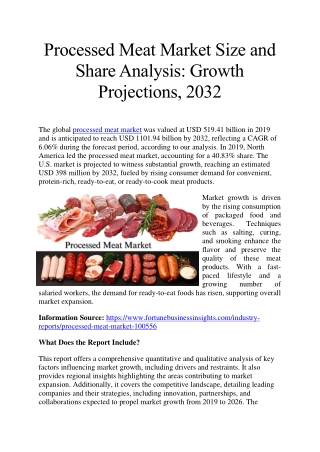 processed meat market size and share analysis