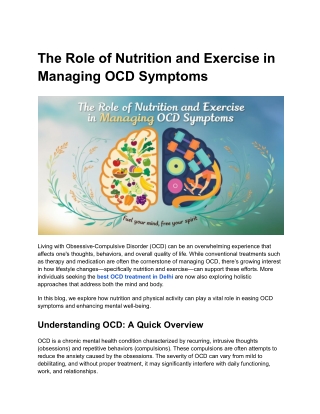 the role of nutrition and exercise in managing