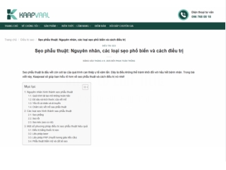 Sẹo sau phẫu thuật: Nguyên nhân và cách điều trị