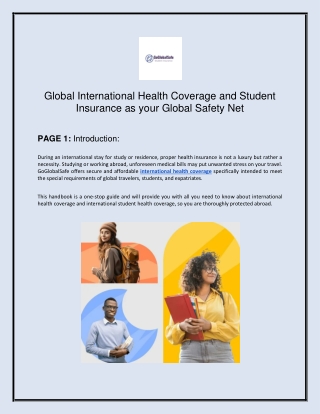 Global International Health Coverage and Student Insurance as your Global Safety Net