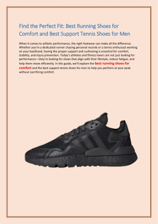Find the Perfect Fit Best Running Shoes for Comfort and Best Support Tennis Shoes for Men
