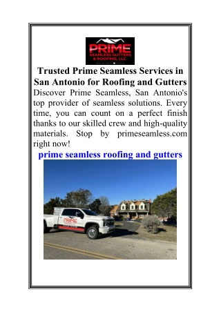 Trusted Prime Seamless Services in San Antonio for Roofing and Gutters