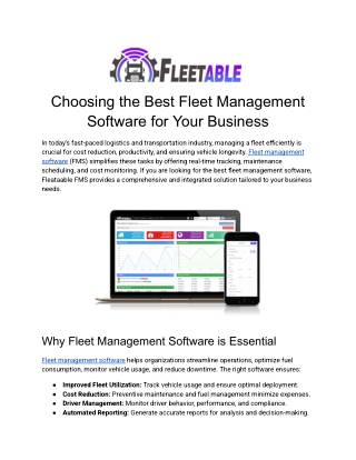 choosing the best fleet management software