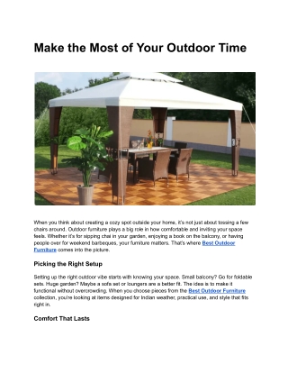 Enjoy More Moments with the Best Outdoor Furniture