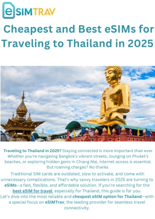 Cheapest and Best eSIMs for Traveling to Thailand in 2025