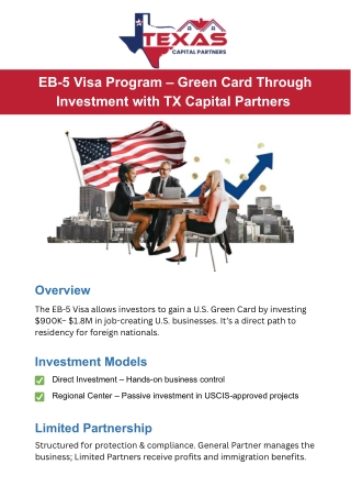 eb 5 visa program green card through investment