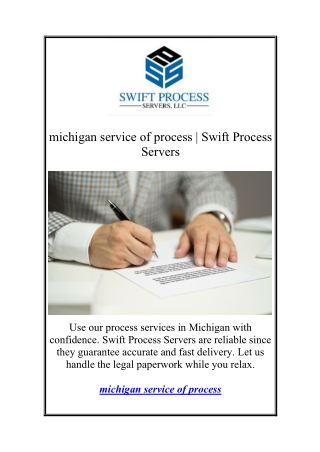 michigan service of process swift process servers