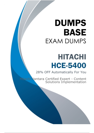 Hitachi HCE-5400 Dumps (V8.02) - The Most Effective Way to Pass