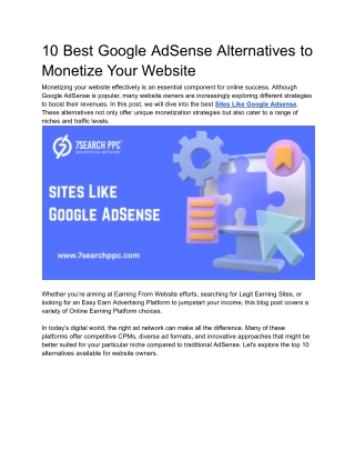 10 Best Google AdSense Alternatives to Monetize Your Website