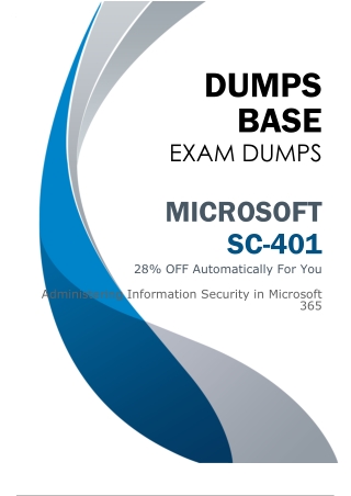 Microsoft SC-401 Dumps (V8.02) - The Most Effective Way to Pass