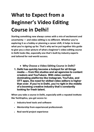 what to expect from a beginner s video editing