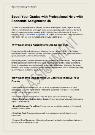 Boost Your Grades with Professional Help with Economic Assignment UK